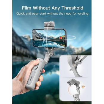 Hohem Isteady XE Kit Gimbal Stabilizer For Smartphone, 3-Axis Phone Gimbal, Magnetic Fill Light, Portable And Foldable, Grey Colour