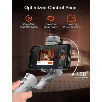 Hohem Isteady XE Kit Gimbal Stabilizer For Smartphone, 3-Axis Phone Gimbal, Magnetic Fill Light, Portable And Foldable, Grey Colour