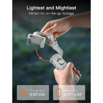 Hohem Isteady XE Kit Gimbal Stabilizer For Smartphone, 3-Axis Phone Gimbal, Magnetic Fill Light, Portable And Foldable, Grey Colour