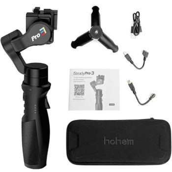 Hohem IPX4 Splash Proof App Remote Control Isteady Pro 3 Handheld 3-Axis Camera Gimbal Stabilizer With Tripod Stand