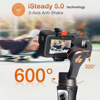 Hohem 3 Handheld Automatic Motion Time Lapse Expert Gimble Stabilizer With 12H Runtime For Action Camera Gopro Hero 7/6/5/4/3, Isteady Pro