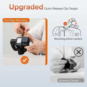 Hohem 3 Handheld Automatic Motion Time Lapse Expert Gimble Stabilizer With 12H Runtime For Action Camera Gopro Hero 7/6/5/4/3, Isteady Pro