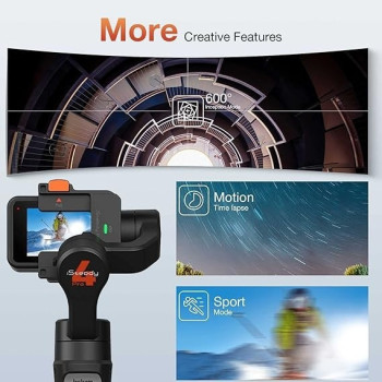 Hohem 3 Handheld Automatic Motion Time Lapse Expert Gimble Stabilizer With 12H Runtime For Action Camera Gopro Hero 7/6/5/4/3, Isteady Pro