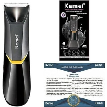 Kemei Professional Body Hair Trimmer For Men And Women, KM-3208 With Led Light, USB Fast Charging And Ceramic Blade Heads, Suitable For Body Private Part Shaving