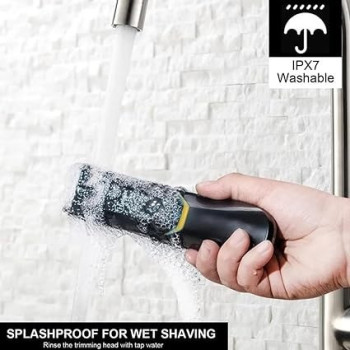 Kemei Professional Body Hair Trimmer For Men And Women, KM-3208 With Led Light, USB Fast Charging And Ceramic Blade Heads, Suitable For Body Private Part Shaving