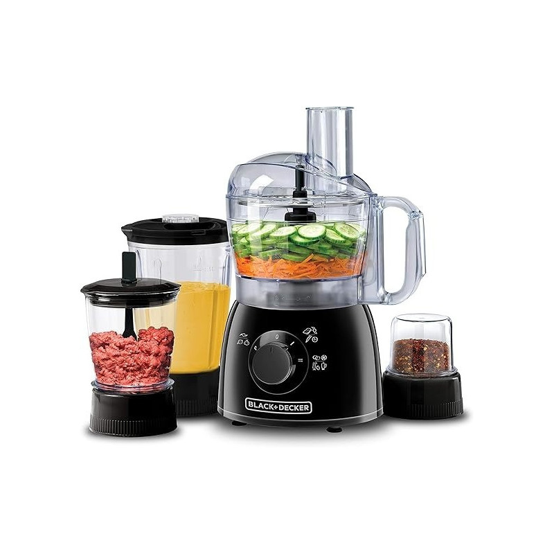 Black And Decker 400W 29 Function Food Processor With Blender, Mincer And Grinder, Black Colour, KR43-B5