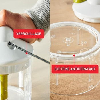 Tefal Non Electric 500Ml Manual Chopper, Transparent / White / Green, K1330404