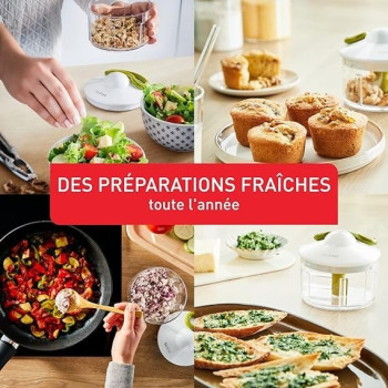 Tefal Non Electric 500Ml Manual Chopper, Transparent / White / Green, K1330404