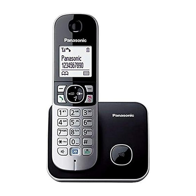 Panasonic KX-TG6811 Single Dect Cordless Phone, Black / Grey