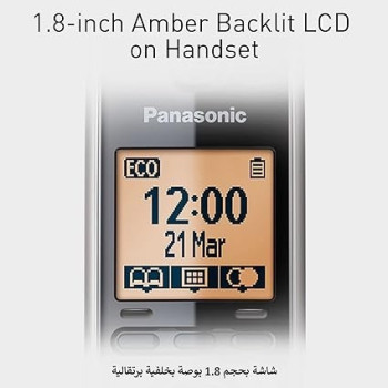 Panasonic KX-TG6712UE1 Cordles Phone, Black Colour