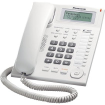 Panasonic Corded Phone With Caller ID And Hands-Free Speakerphone, KX-TS880FX1W, White Colour