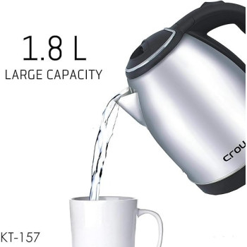 Crownline KT-157, 1.8L Cordless Kettle, Silver Colour