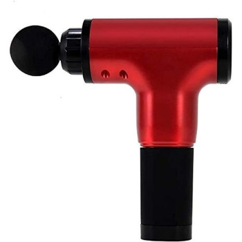 Huoqilin Fascial Gun Muscle Massager Handheld Deep Tissue Soothing Massager Electric Massager 4 Colors 4 Massage Heads, Colour Red