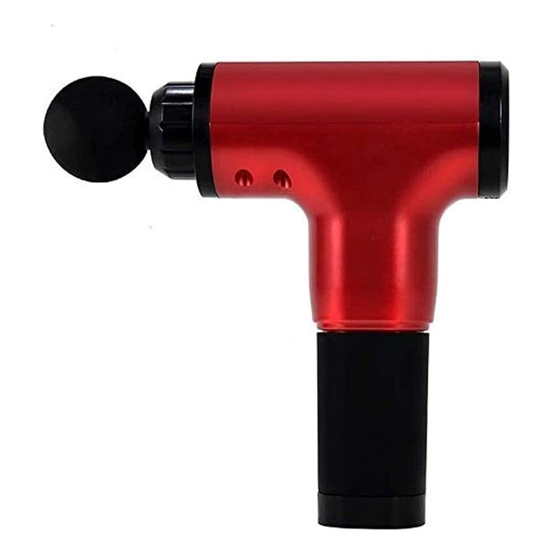 Huoqilin Fascial Gun Muscle Massager Handheld Deep Tissue Soothing Massager Electric Massager 4 Colors 4 Massage Heads, Colour Red