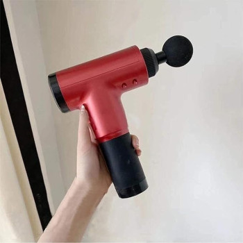 Huoqilin Fascial Gun Muscle Massager Handheld Deep Tissue Soothing Massager Electric Massager 4 Colors 4 Massage Heads, Colour Red