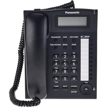 Panasonic KX - TS880 Integrated Corded Telephone, Black Colour
