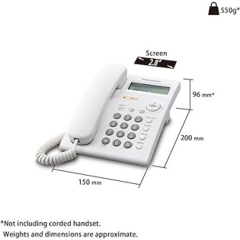 Panasonic KX-TSC11FX Corded Telephone, White Colour
