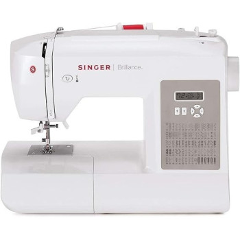 Singer 6180 Brilliance Computerized Sewing Machine, 80 Built-In Stitches, Adjustable Stitch Length And Width, 180 Stitch Application, Needle Threader, LCD Screen