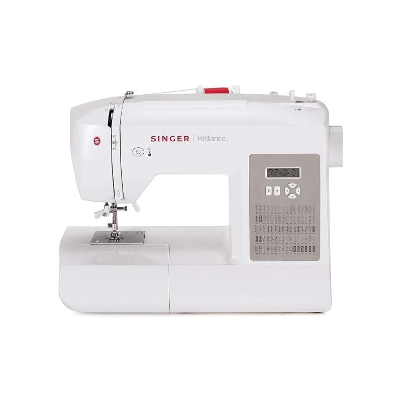 Singer 6180 Brilliance Computerized Sewing Machine, 80 Built-In Stitches, Adjustable Stitch Length And Width, 180 Stitch Application, Needle Threader, LCD Screen