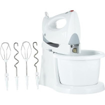 Bosch Hand Mixer With Bowl, Two Stainless Steel Turbo Whisks, 350 Watts, MFQ3555GB, White Colour