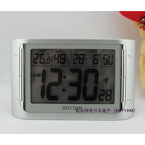 RHYTHM LCD Alarm Clock LCT061NR19, Silver