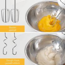 Panasonic 175W,Hand Mixer 5 Speed Selection, With Egg Beater And Dough Hook Model Mkgh3, White