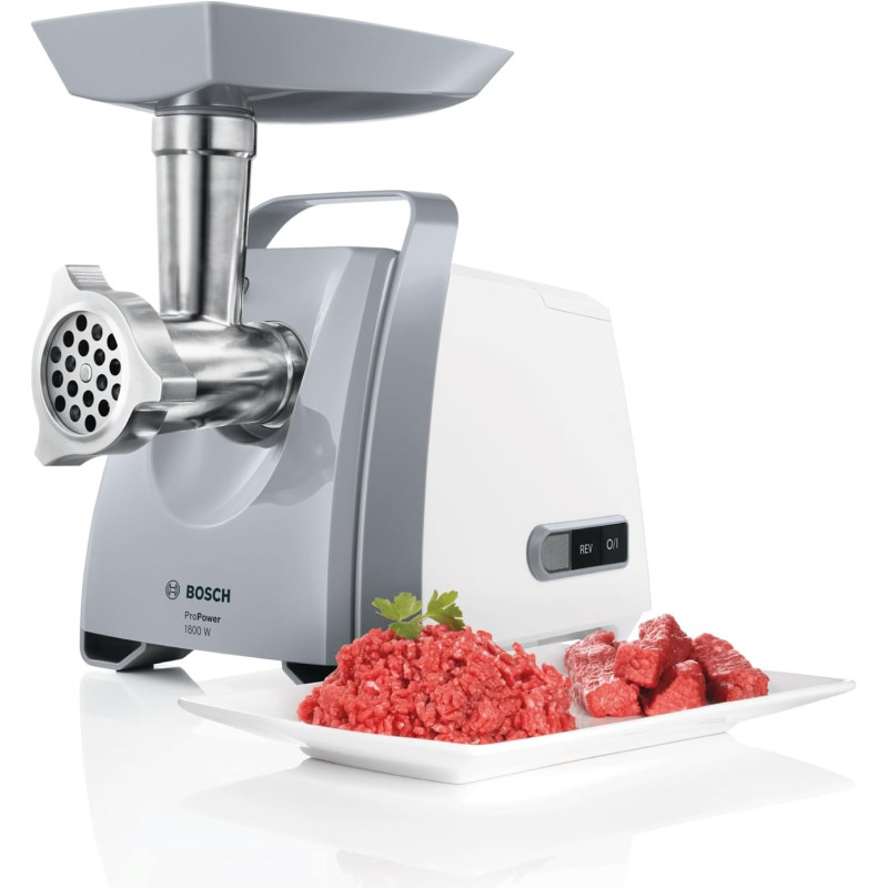 Bosch Propower Meat Mincer, 1800 W Powerful Meat Grinder, German Engineering Optimal Outcomes Meat Grinder, MFW66020GB