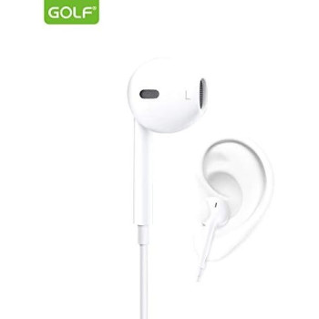 Golf M1 Wired In-Ear Headphone, Stylish Noise Isolating Earphones With Dual Driver Sound, Built In Mic, 3.5MM Plug And Tangle Free Wires
