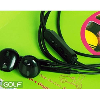 Golf M1 Wired In-Ear Headphone, Stylish Noise Isolating Earphones With Dual Driver Sound, Built In Mic, 3.5MM Plug And Tangle Free Wires