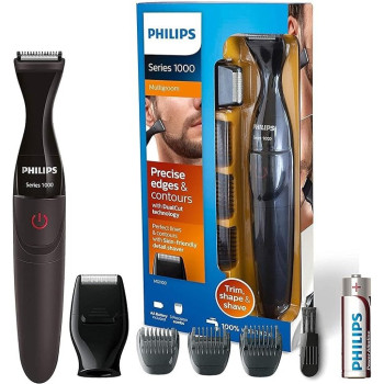 Philips Multigroom Series 1000 Ultra Precise Beard Trimmer Styler With Dualcut Technology For Men, MG1100
