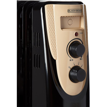 Black+Decker 1500W 7 Fin Oil Radiator Heater, Black Colour, OR070D-B5