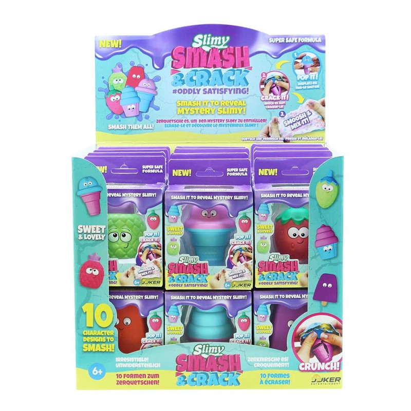 Slimy Smash And Crack Smashed Slime Blue-Pink Cone Ice Cream, 32605