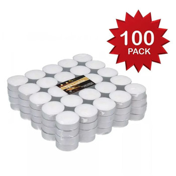 100 Piece Candle White Silver 38 Millimeter