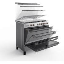 Toshiba Gas Cooker 90x60 Cm 5 Burner Steel RL2-90G5GE