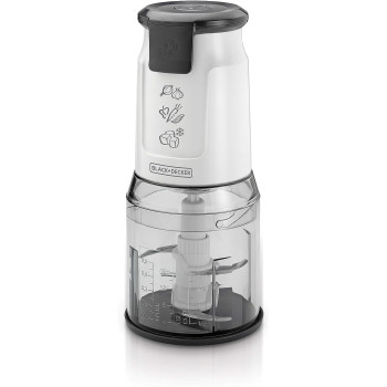 BLACK+DECKER Vertical Dual Blade Chopper Plus Extra Jar - FC300PR-B5, White, 500 W, 500 ml