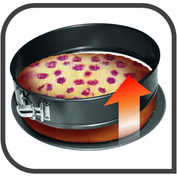 Tefal Spring Form Baking Mold, Easygrip 27 CM Round Baking Tray, Carbon Steel