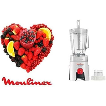Moulinex 450W, Blender With Coffee Grinder and Mix Stick, Red
