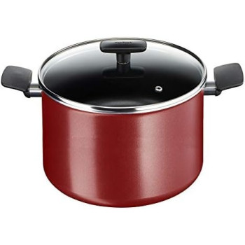 Tefal Simplicity Stewpot 22 and Lid, Aluminum, Maroon