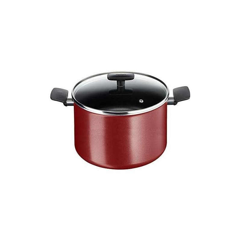 Tefal Simplicity Stewpot 22 and Lid, Aluminum, Maroon