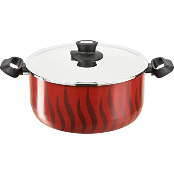 Tefal Tempo Non-Stick 30CM Casserole With Lid, Red, Aluminium