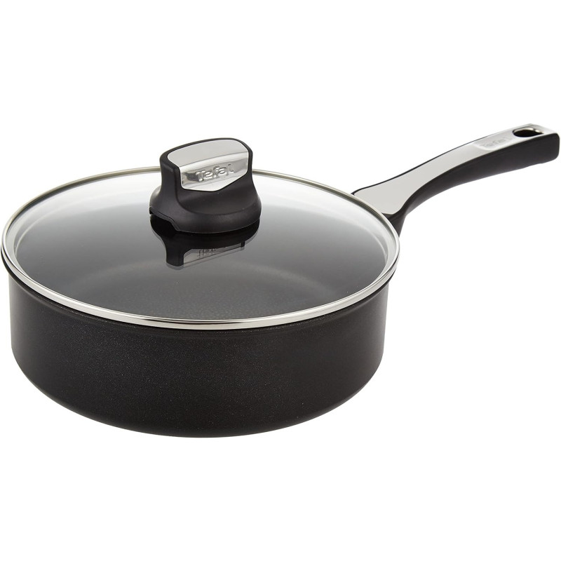 Tefal Expertise 24CM Saute Pan With Lid, Black, Aluminium