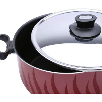 Tefal Tempo Casserole With Lid, Red, 28 Centimeter
