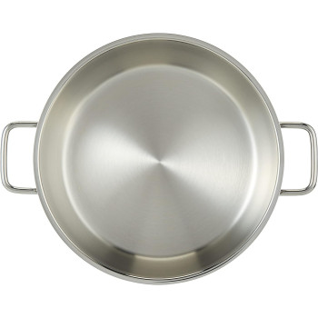 Korkmaz Astra Stainless Steel Low Casserole, Silver, 24X8 CM
