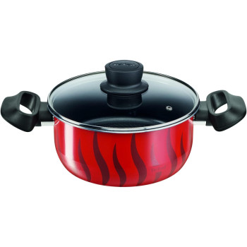 Tefal Cookware Set G6 Tempo Flame 8 Pcs Cooking Set Casseroles, Red, Aluminium, C3079082