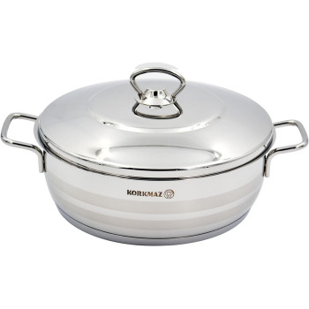 Korkmaz Astra Stainless Steel Low Casserole 26X10 CM/5.3 L