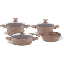 Homemaker Granitec 7 Pieces Cookware Set, Milk Brown