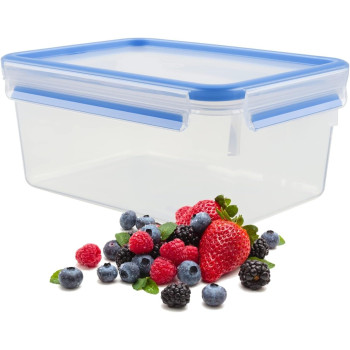 Tefal 2.3 Litre, Rectangle Master Seal Fresh Rectangle Food Storage, Clear/Blue, 2.3 Litre
