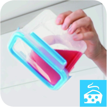 Tefal 2.3 Litre, Rectangle Master Seal Fresh Rectangle Food Storage, Clear/Blue, 2.3 Litre