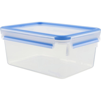 Tefal 2.3 Litre, Rectangle Master Seal Fresh Rectangle Food Storage, Clear/Blue, 2.3 Litre