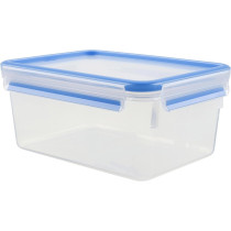 Tefal 2.3 Litre, Rectangle Master Seal Fresh Rectangle Food Storage, Clear/Blue, 2.3 Litre